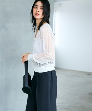 CROSS FUNCTION 《洗える》エブ楽 メッシュニットカーディガン_subthumb_14