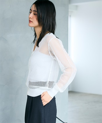 CROSS FUNCTION 《洗える》エブ楽 メッシュニットカーディガン_subthumb_15