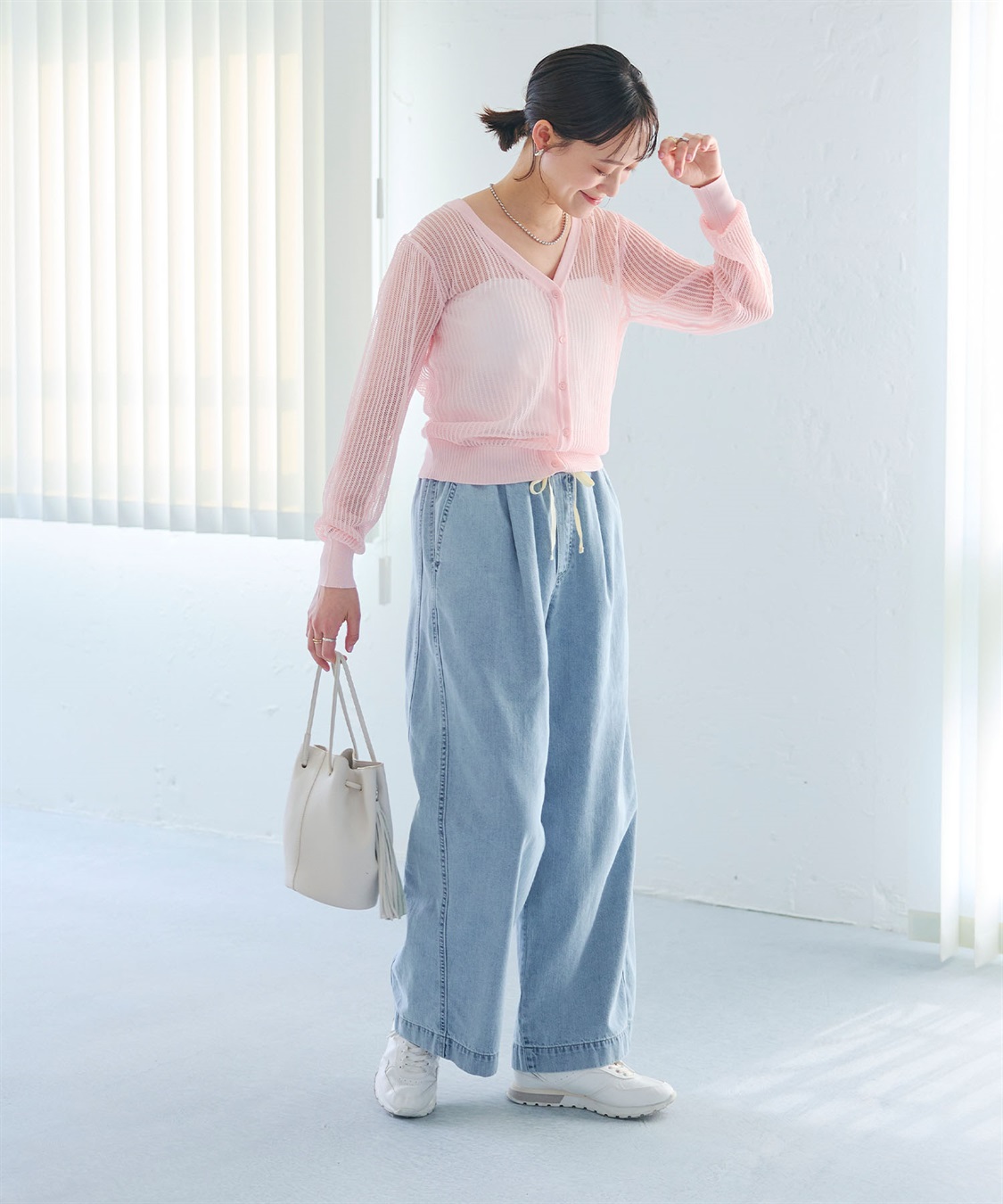 CROSS FUNCTION 《洗える》エブ楽 メッシュニットカーディガン_sub_24