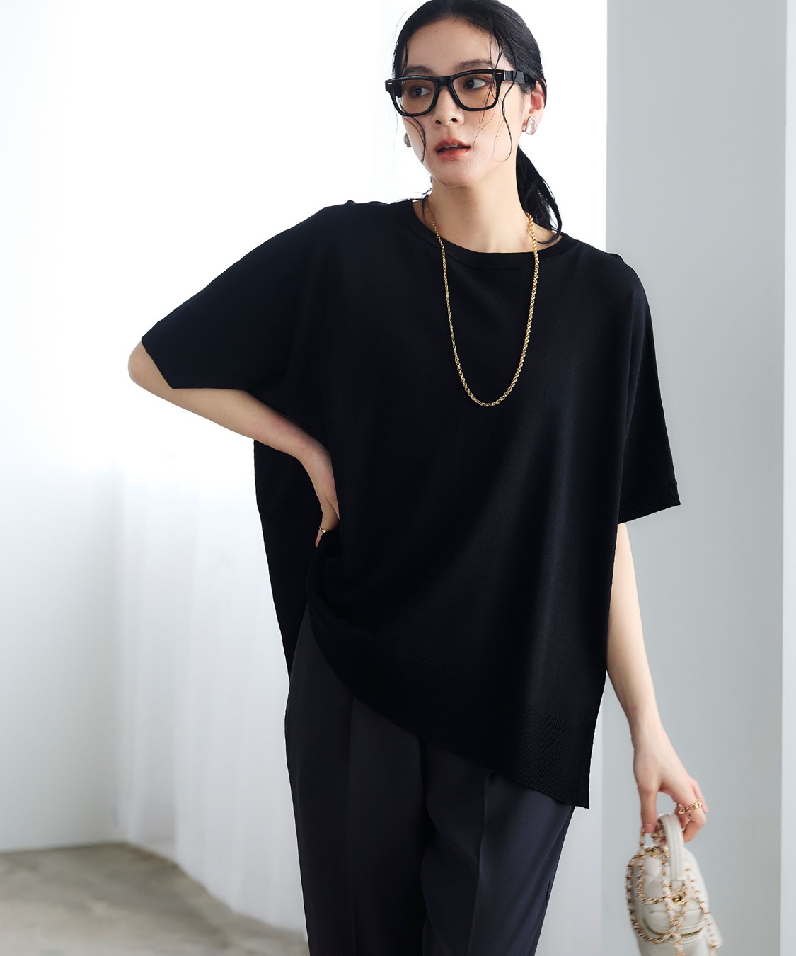 CROSS FUNCTION 《洗える》エブ楽 ドルマンスリーブニットプルオーバー_sub_10