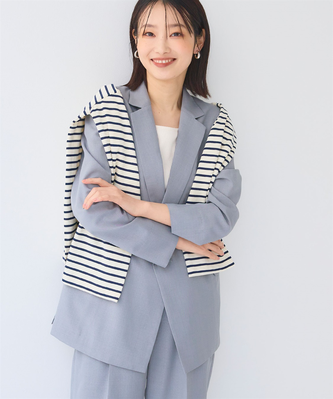 CROSS FUNCTION 《UV/洗える》サマ美え 冷感麻調テーラードジャケット_sub_6