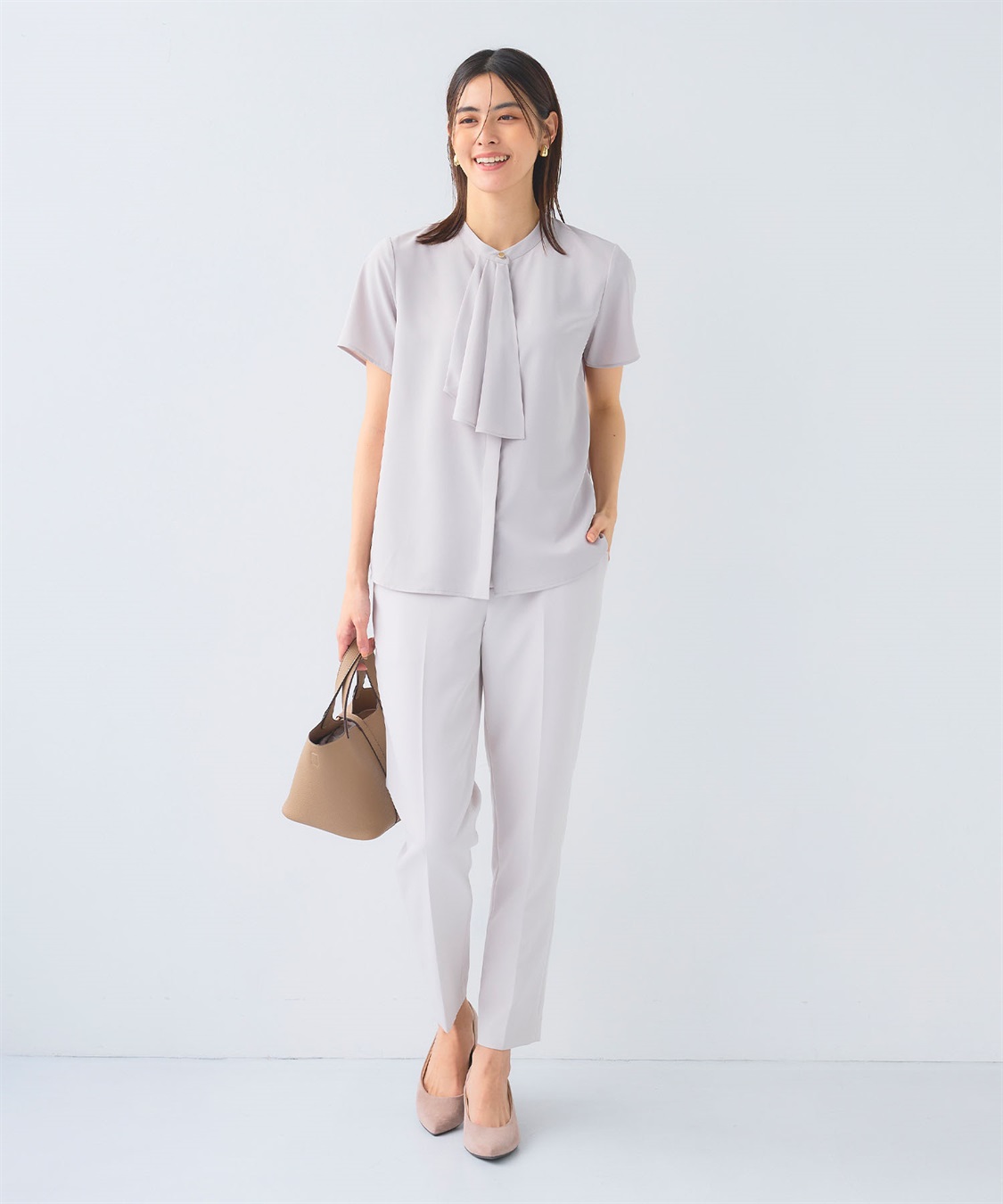 CROSS FUNCTION 《シワになりにくい》正解シルキードライラッフル半袖ブラウス_sub_6