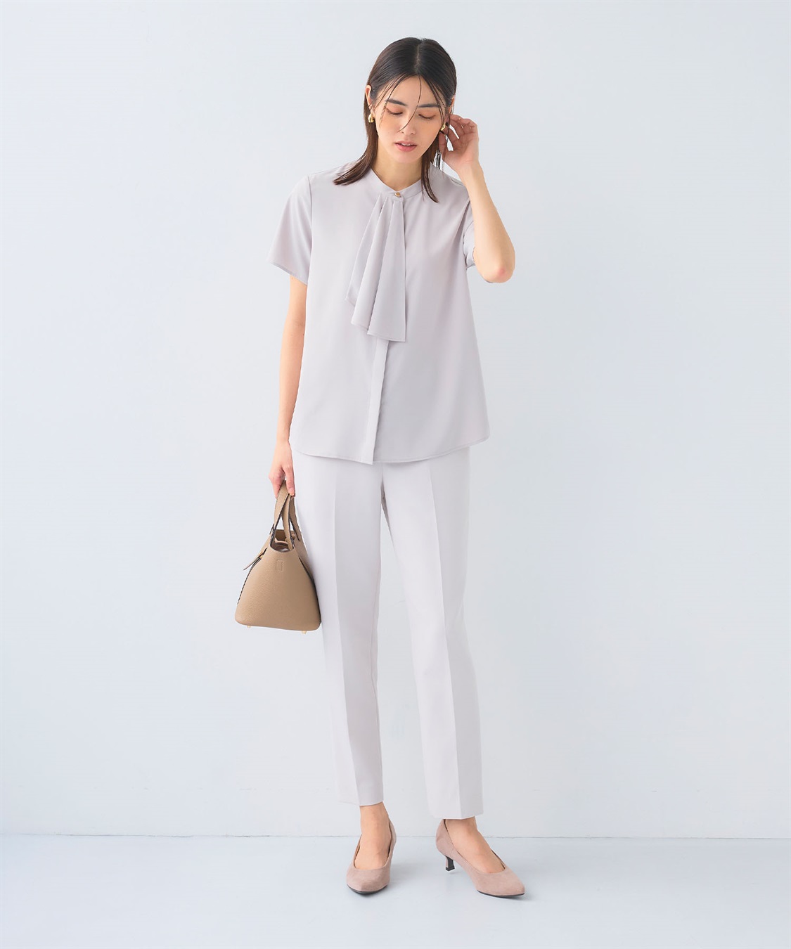 CROSS FUNCTION 《シワになりにくい》正解シルキードライラッフル半袖ブラウス_sub_7