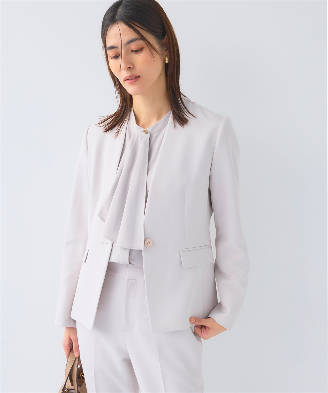 CROSS FUNCTION 《シワになりにくい》正解シルキードライラッフル半袖ブラウス_sub_8