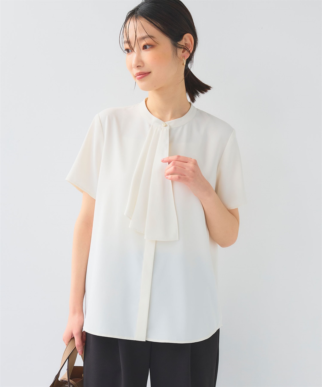 CROSS FUNCTION 《シワになりにくい》正解シルキードライラッフル半袖ブラウス_sub_10