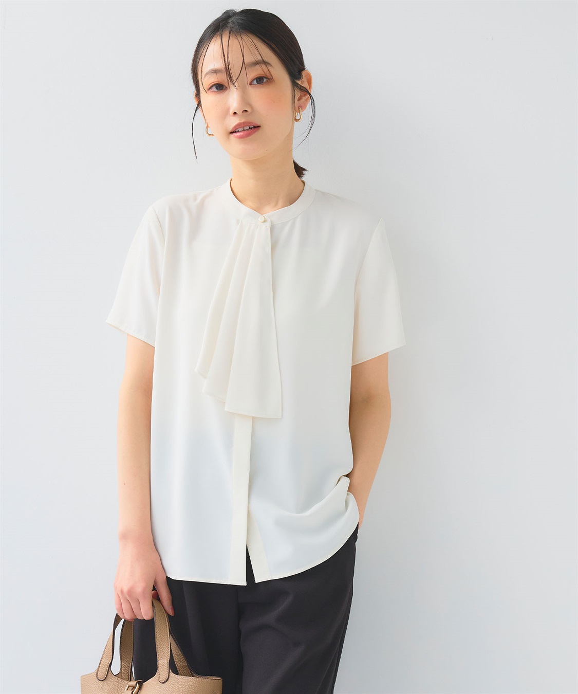 CROSS FUNCTION 《シワになりにくい》正解シルキードライラッフル半袖ブラウス_sub_12