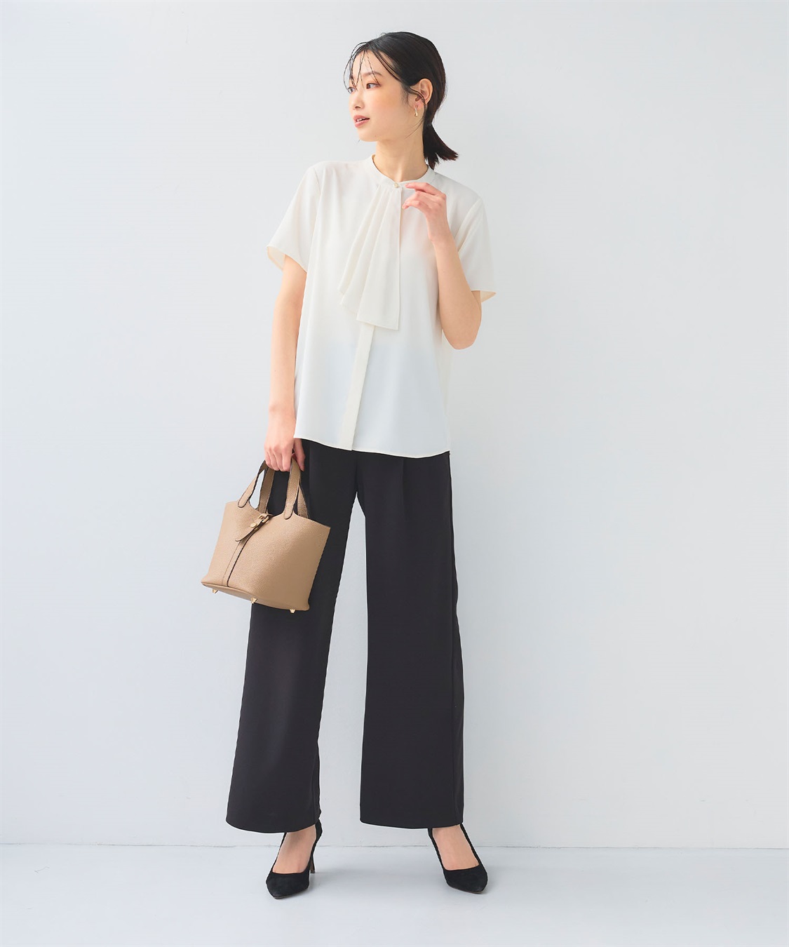 CROSS FUNCTION 《シワになりにくい》正解シルキードライラッフル半袖ブラウス_sub_14