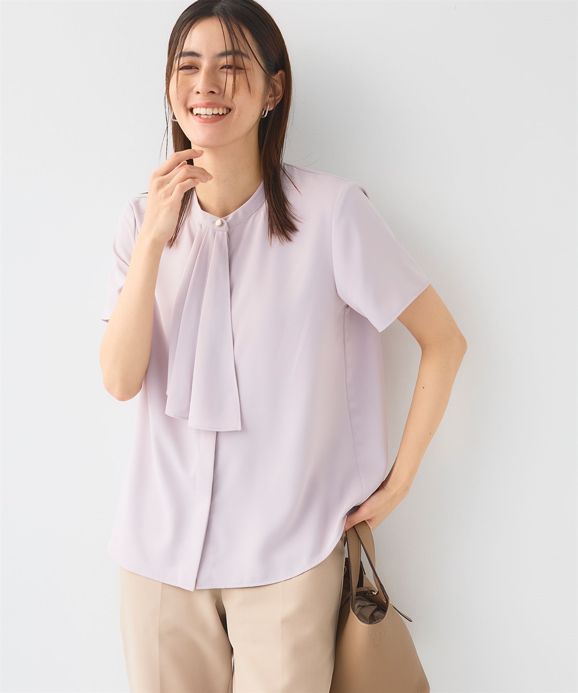 CROSS FUNCTION 《シワになりにくい》正解シルキードライラッフル半袖ブラウス_sub_18