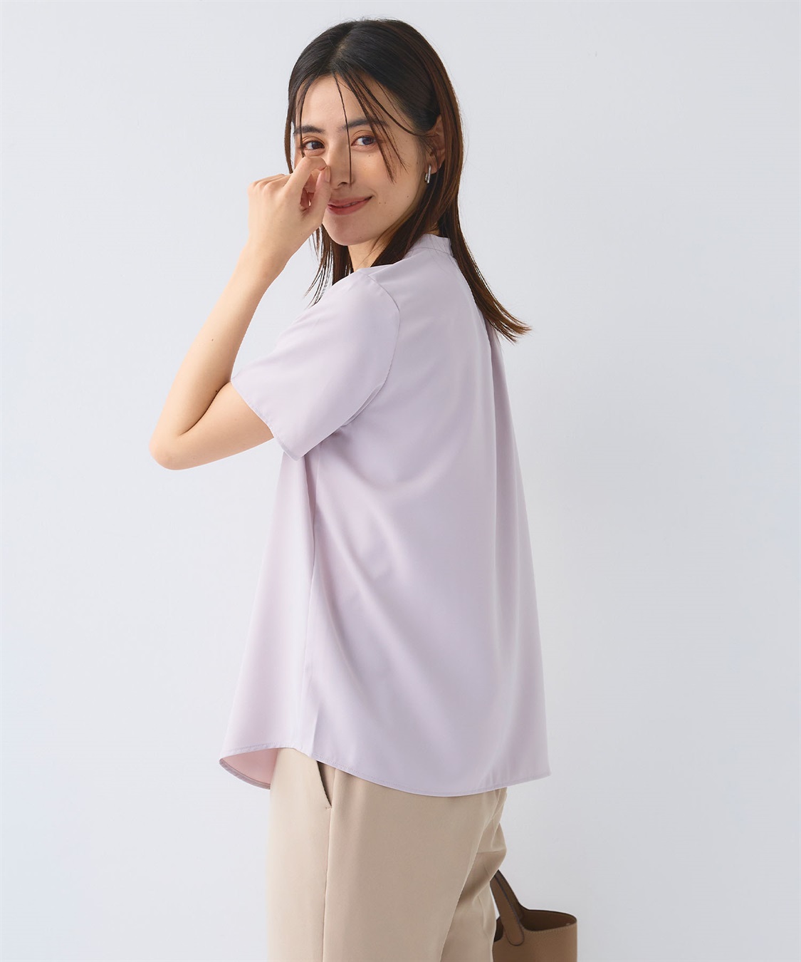 CROSS FUNCTION 《シワになりにくい》正解シルキードライラッフル半袖ブラウス_sub_20