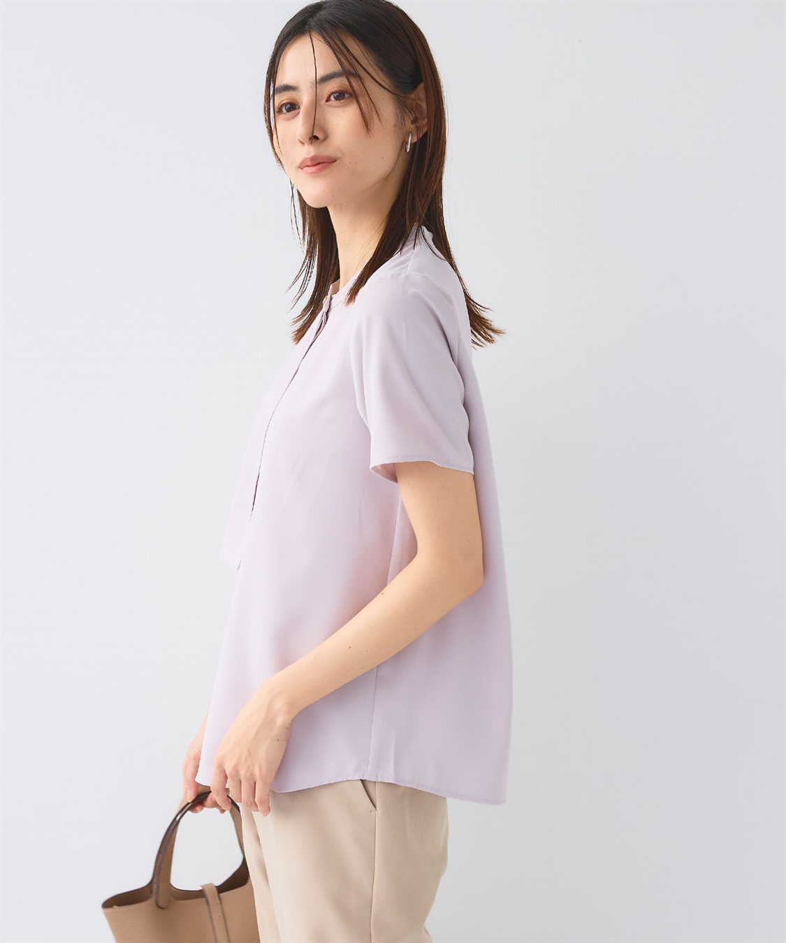 CROSS FUNCTION 《シワになりにくい》正解シルキードライラッフル半袖ブラウス_sub_21