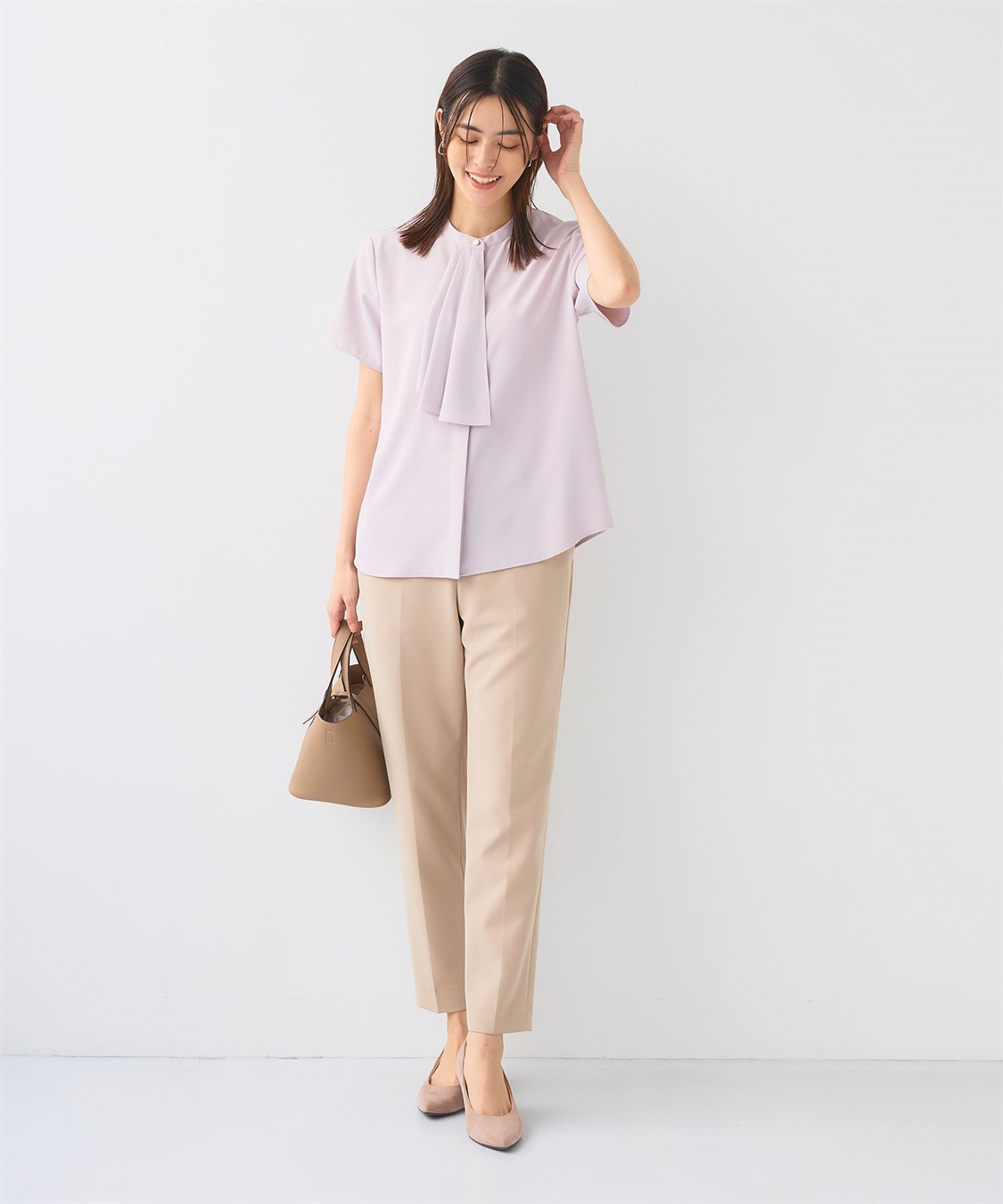 CROSS FUNCTION 《シワになりにくい》正解シルキードライラッフル半袖ブラウス_sub_23