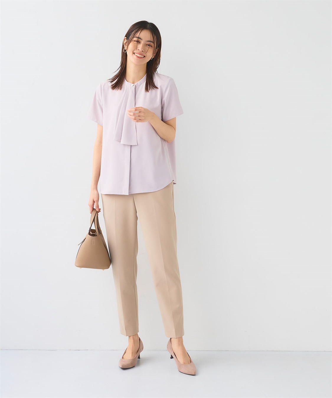 CROSS FUNCTION 《シワになりにくい》正解シルキードライラッフル半袖ブラウス_sub_24