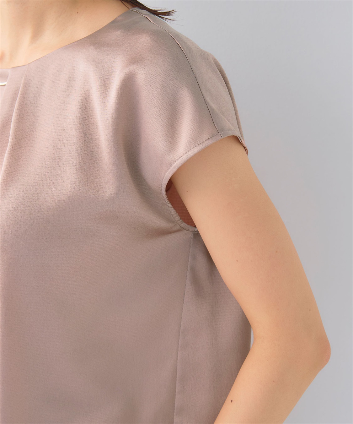 CROSS FUNCTION 《シワになりにくい》正解タックフレンチスリーブサテンブラウス_sub_26