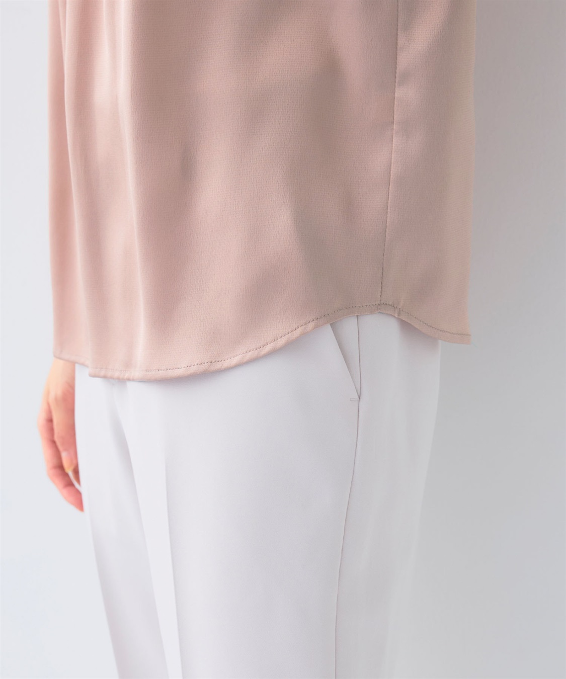 CROSS FUNCTION 《シワになりにくい》正解タックフレンチスリーブサテンブラウス_sub_28