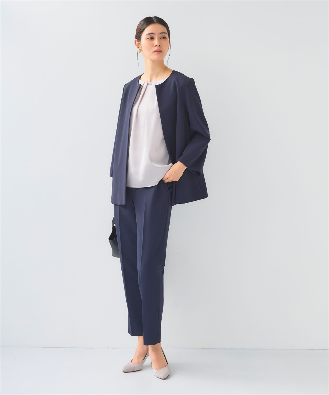 CROSS FUNCTION 《シワになりにくい》正解タックノースリーブサテンブラウス_sub_11