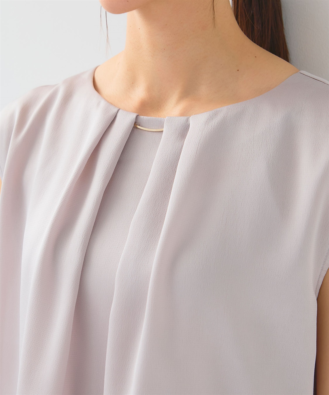 CROSS FUNCTION 《シワになりにくい》正解タックノースリーブサテンブラウス_sub_25