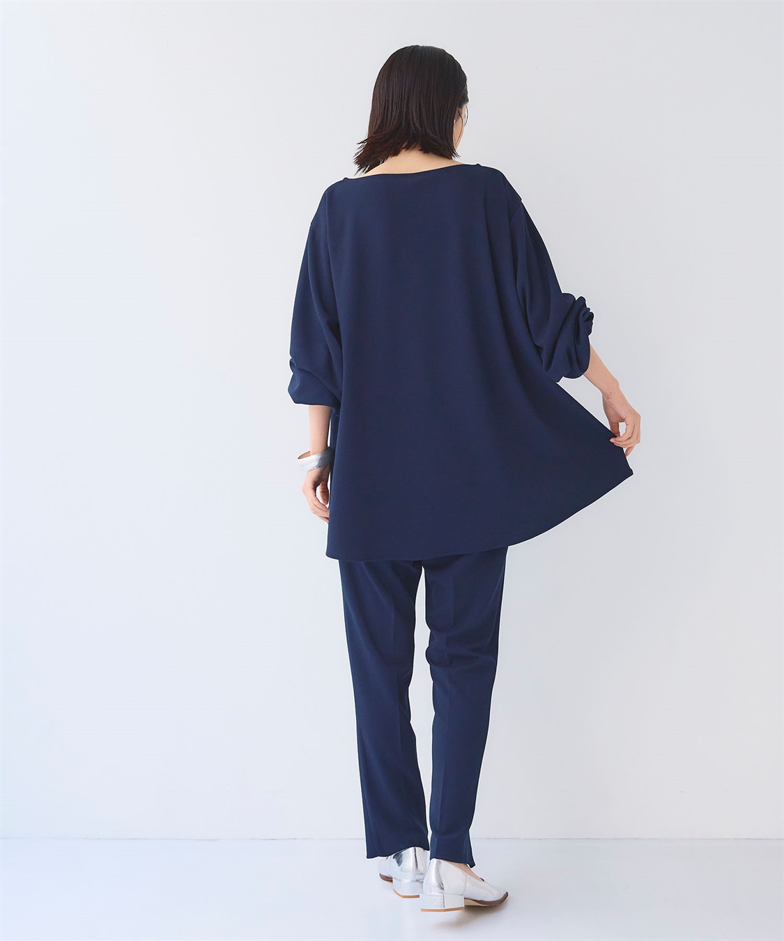 CROSS FUNCTION 《2点セット》サマ美え ジョーゼットボートネックブラウス&ジョガーパンツセット【CF/クロスファンクション】_sub_5