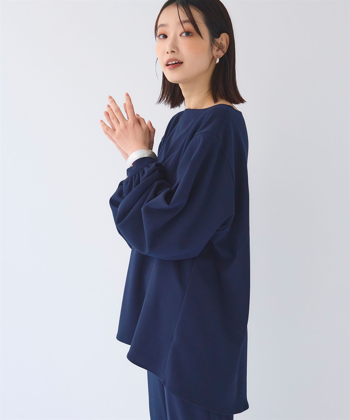 CROSS FUNCTION 《2点セット》サマ美え ジョーゼットボートネックブラウス&ジョガーパンツセット【CF/クロスファンクション】_sub_7