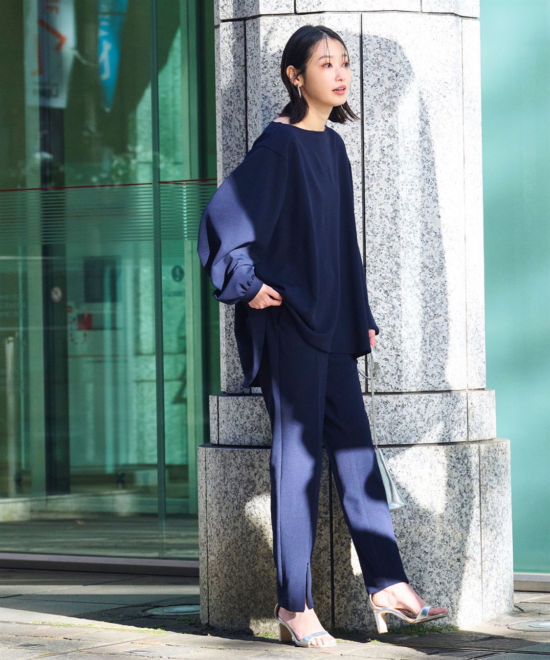 CROSS FUNCTION 《2点セット》サマ美え ジョーゼットボートネックブラウス&ジョガーパンツセット【CF/クロスファンクション】_sub_11