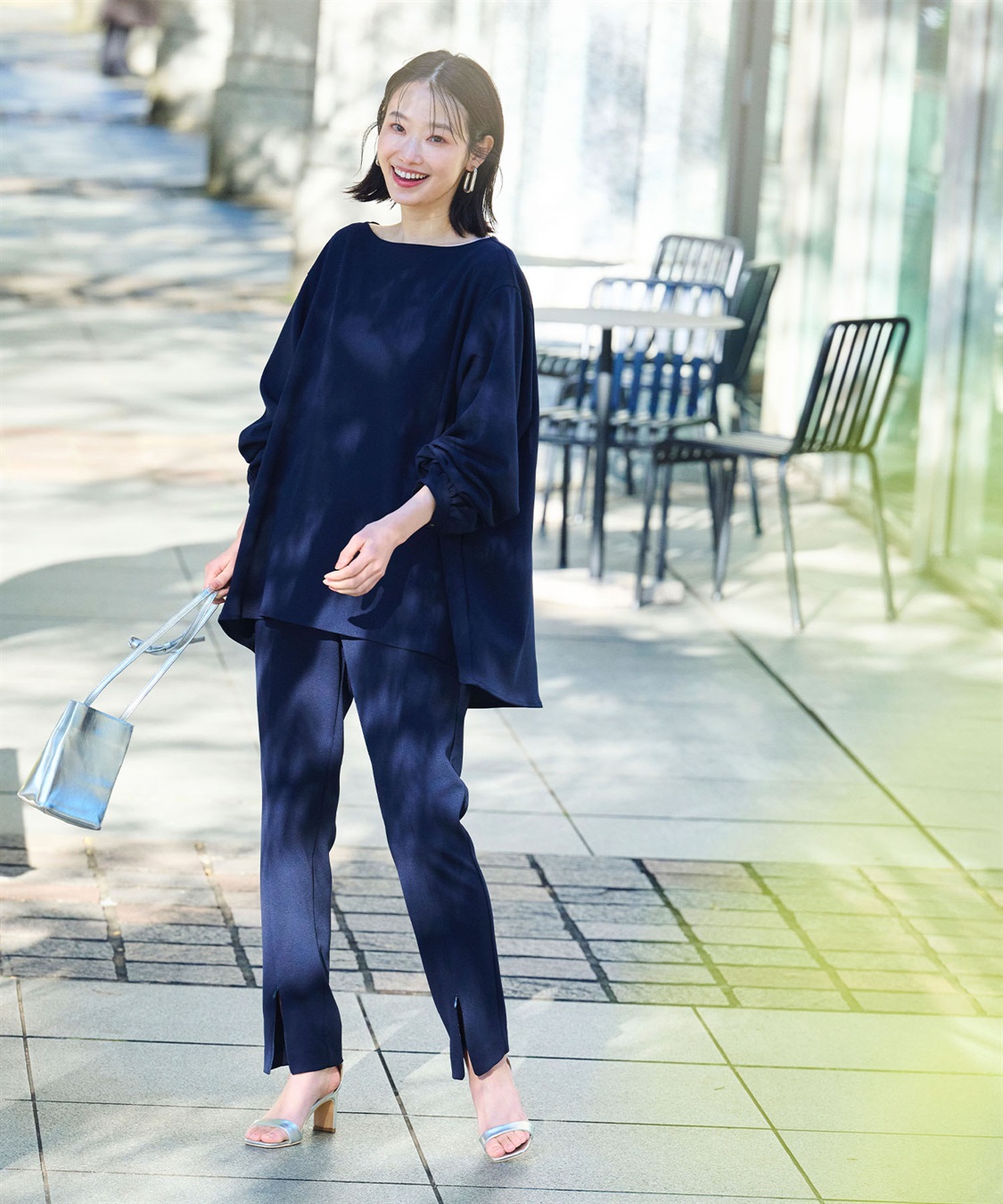 CROSS FUNCTION 《2点セット》サマ美え ジョーゼットボートネックブラウス&ジョガーパンツセット【CF/クロスファンクション】_sub_12