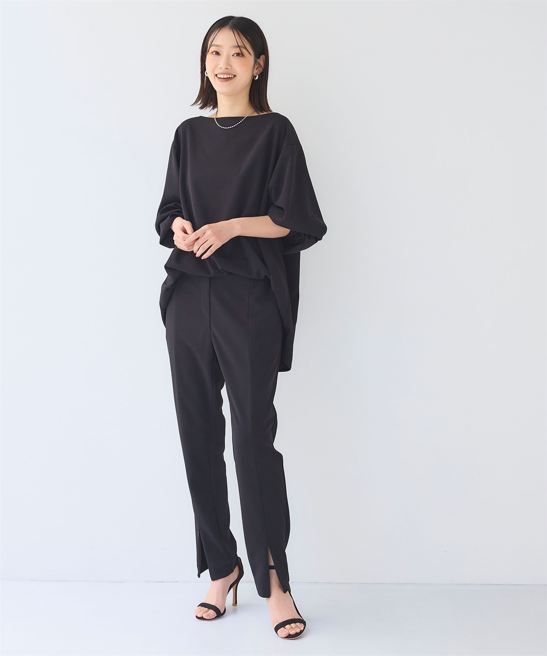 CROSS FUNCTION 《2点セット》サマ美え ジョーゼットボートネックブラウス&ジョガーパンツセット【CF/クロスファンクション】_sub_13