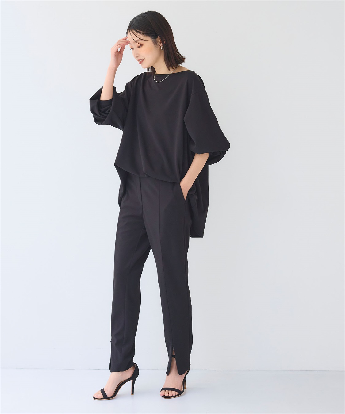 CROSS FUNCTION 《2点セット》サマ美え ジョーゼットボートネックブラウス&ジョガーパンツセット【CF/クロスファンクション】_sub_14