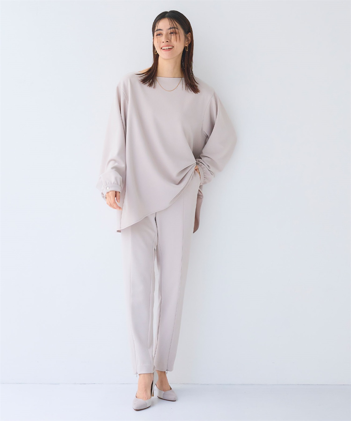 CROSS FUNCTION 《2点セット》サマ美え ジョーゼットボートネックブラウス&ジョガーパンツセット【CF/クロスファンクション】_sub_18