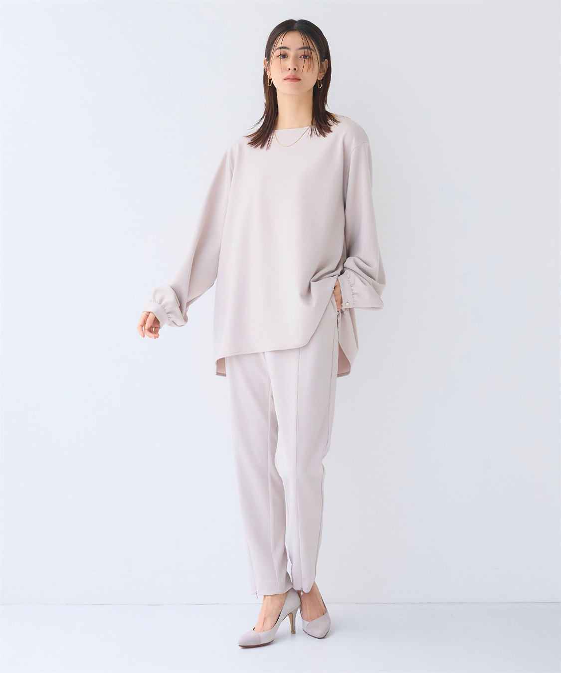 CROSS FUNCTION 《2点セット》サマ美え ジョーゼットボートネックブラウス&ジョガーパンツセット【CF/クロスファンクション】_sub_19