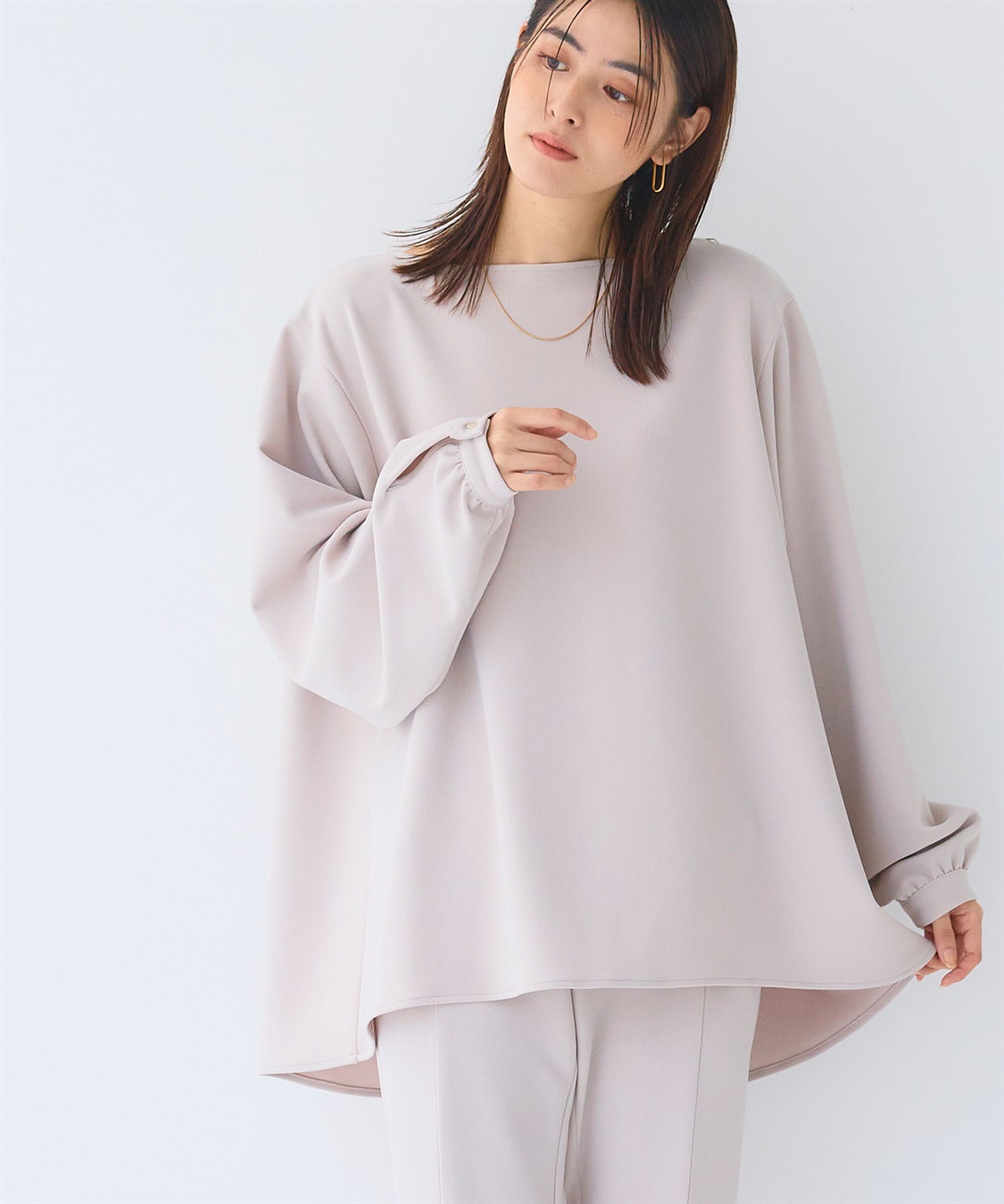 CROSS FUNCTION 《2点セット》サマ美え ジョーゼットボートネックブラウス&ジョガーパンツセット【CF/クロスファンクション】_sub_20