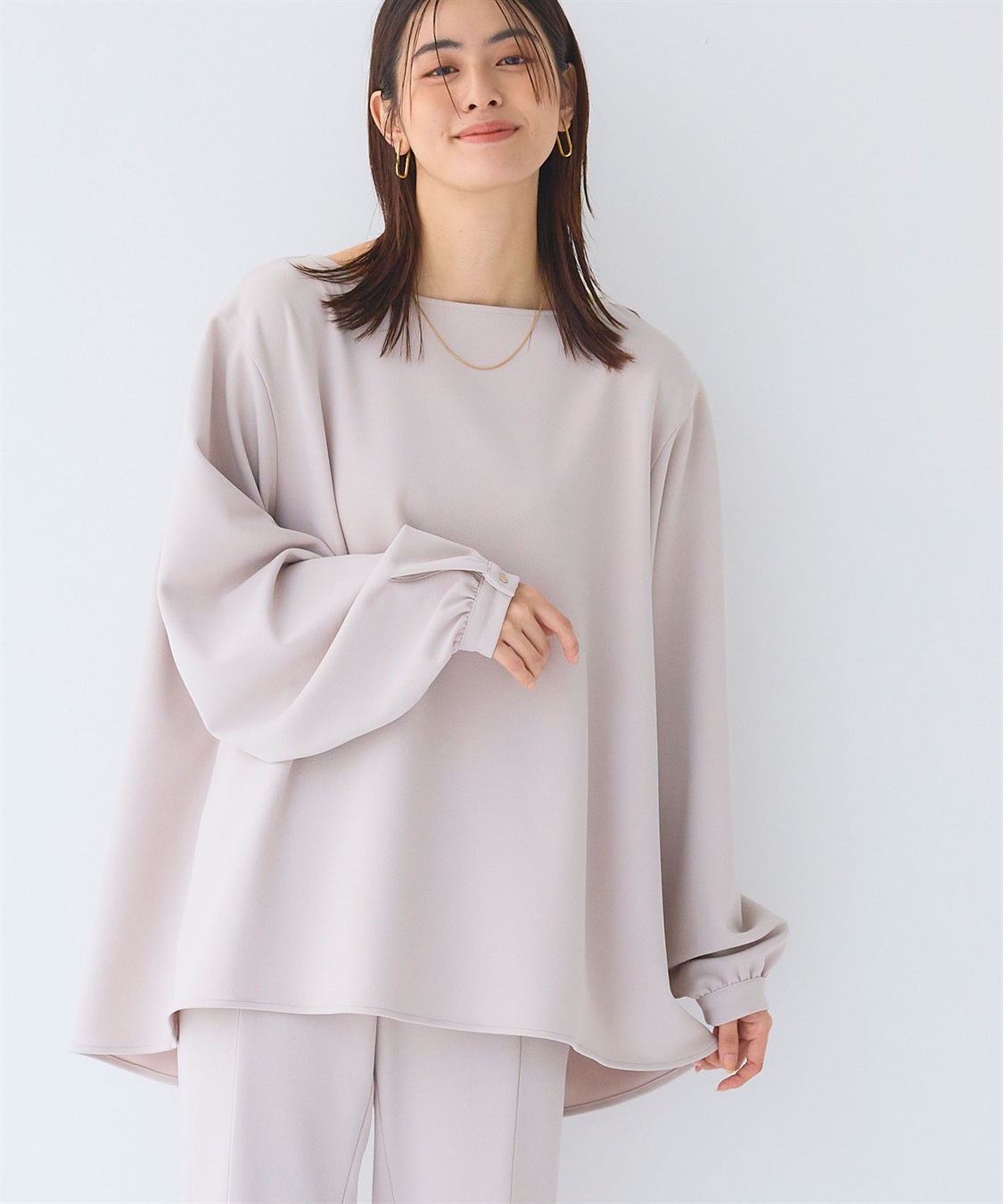 CROSS FUNCTION 《2点セット》サマ美え ジョーゼットボートネックブラウス&ジョガーパンツセット【CF/クロスファンクション】_sub_21