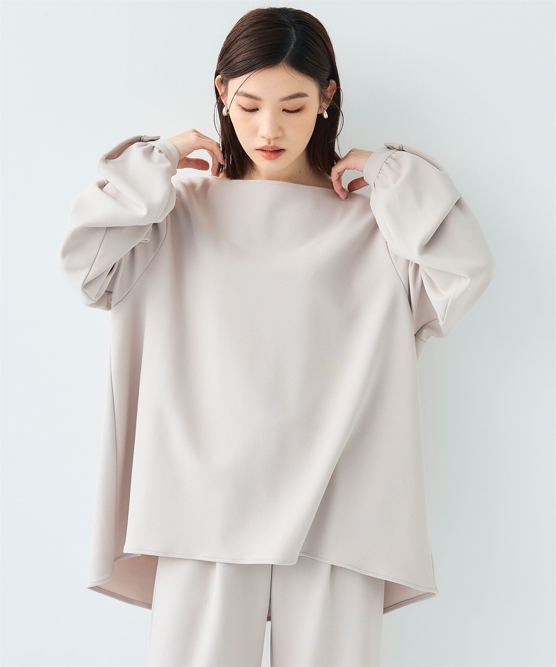 CROSS FUNCTION 《2点セット》サマ美え ジョーゼットボートネックブラウス&ジョガーパンツセット【CF/クロスファンクション】_sub_22