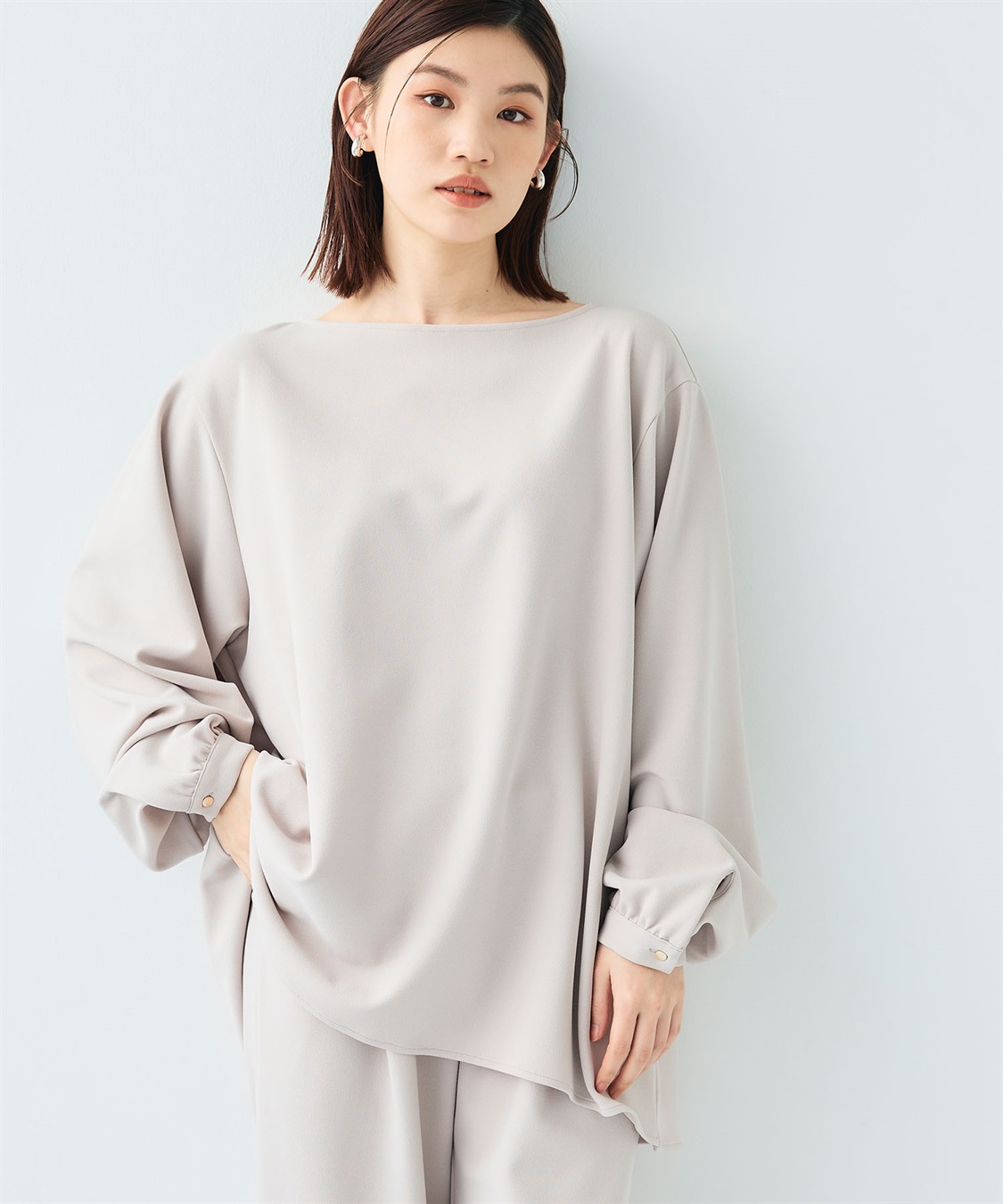 CROSS FUNCTION 《2点セット》サマ美え ジョーゼットボートネックブラウス&ワイドパンツセット【CF/クロスファンクション】_sub_7