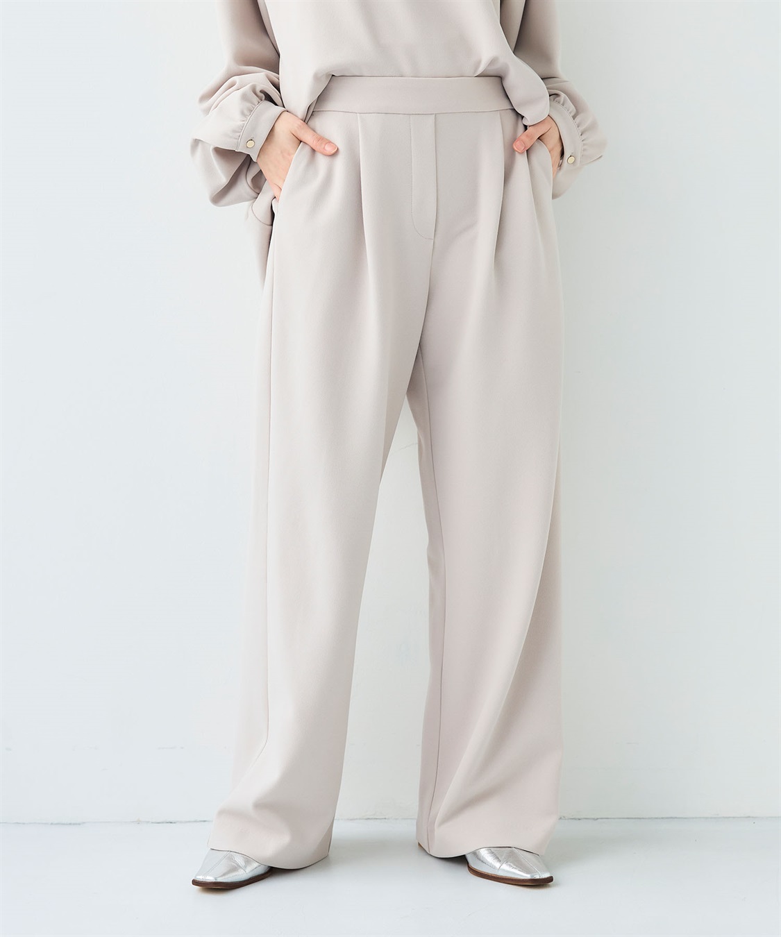 CROSS FUNCTION 《2点セット》サマ美え ジョーゼットボートネックブラウス&ワイドパンツセット【CF/クロスファンクション】_sub_9