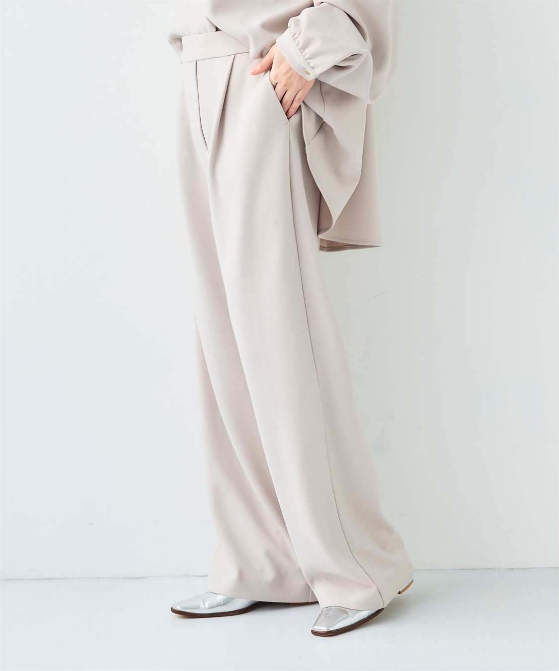 CROSS FUNCTION 《2点セット》サマ美え ジョーゼットボートネックブラウス&ワイドパンツセット【CF/クロスファンクション】_sub_10