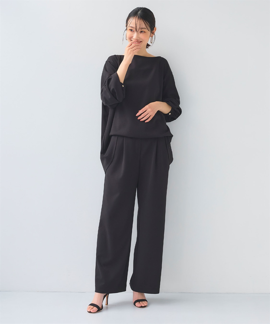 CROSS FUNCTION 《2点セット》サマ美え ジョーゼットボートネックブラウス&ワイドパンツセット【CF/クロスファンクション】_sub_13