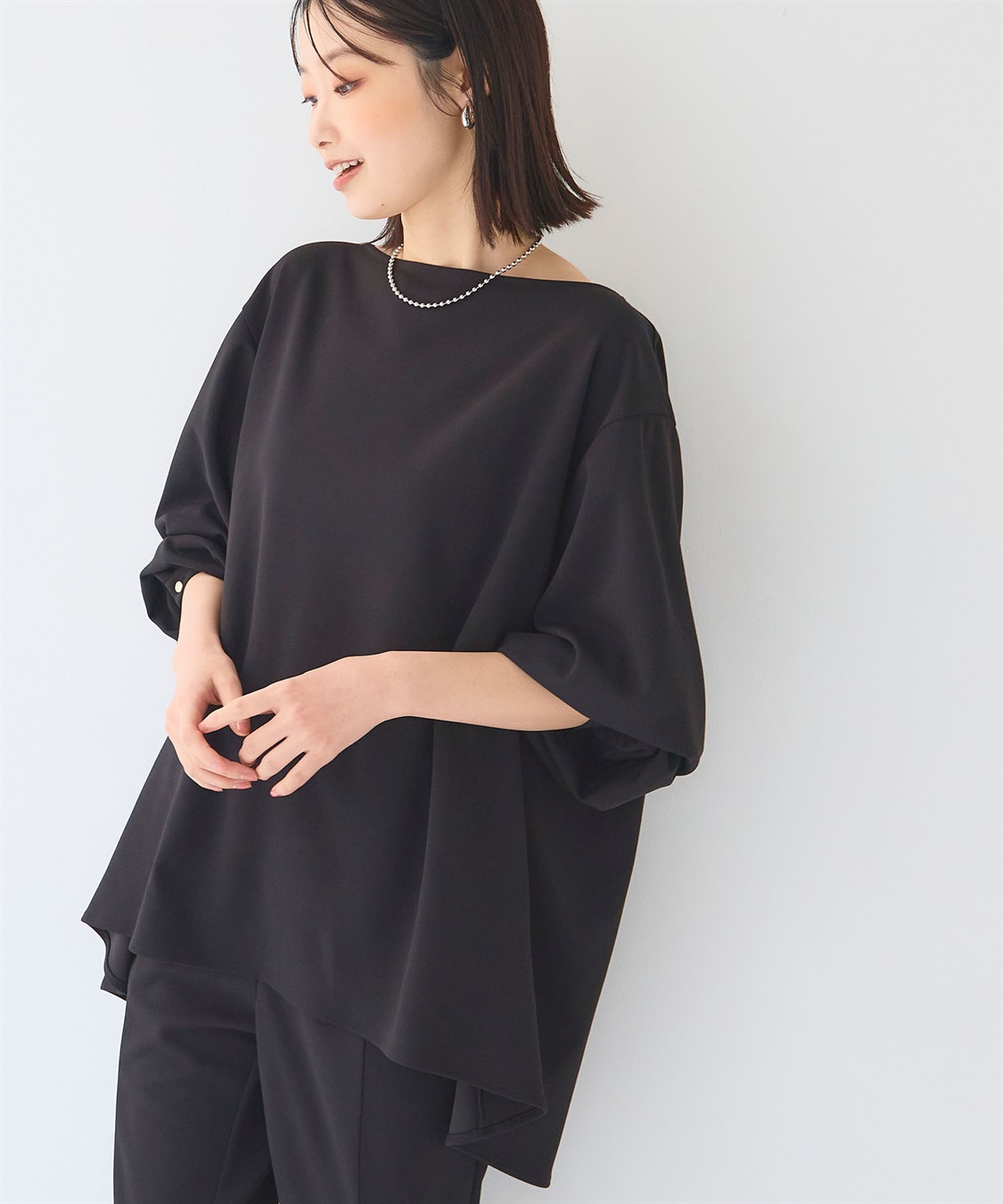 CROSS FUNCTION 《2点セット》サマ美え ジョーゼットボートネックブラウス&ワイドパンツセット【CF/クロスファンクション】_sub_15