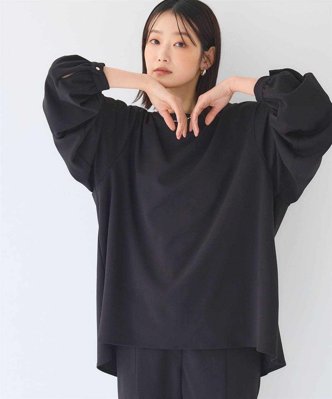 CROSS FUNCTION 《2点セット》サマ美え ジョーゼットボートネックブラウス&ワイドパンツセット【CF/クロスファンクション】_sub_17