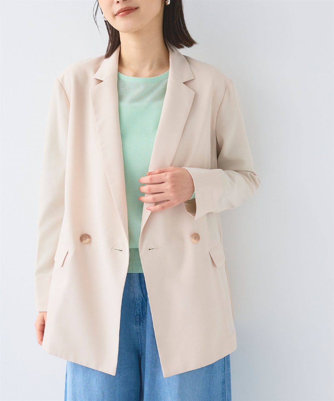 CROSS FUNCTION 《2点セット》サマ美え 冷感麻調テーラードジャケット&テーパードパンツセット【CF/クロスファンクション】_sub_2