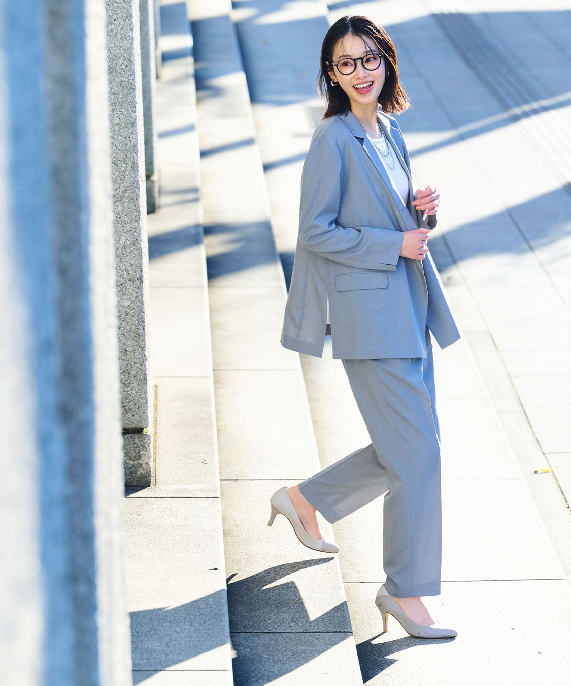 CROSS FUNCTION 《2点セット》サマ美え 冷感麻調テーラードジャケット&テーパードパンツセット【CF/クロスファンクション】_sub_5