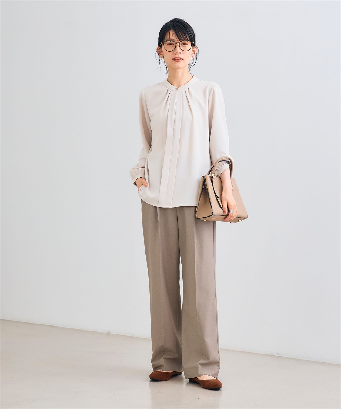 CROSS FUNCTION 《シワになりにくい》シルキーサテン2WAYタックブラウス_sub_7