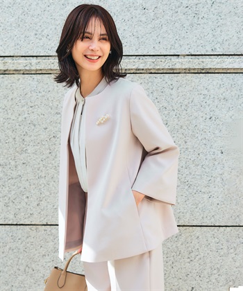 CROSS FUNCTION 《洗える・シワになりにくい》正解Aラインフレアジャケット_subthumb_2