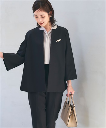 CROSS FUNCTION 《洗える・シワになりにくい》正解Aラインフレアジャケット_subthumb_3