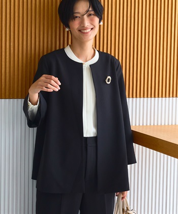 CROSS FUNCTION 《洗える・シワになりにくい》正解Aラインフレアジャケット_subthumb_7