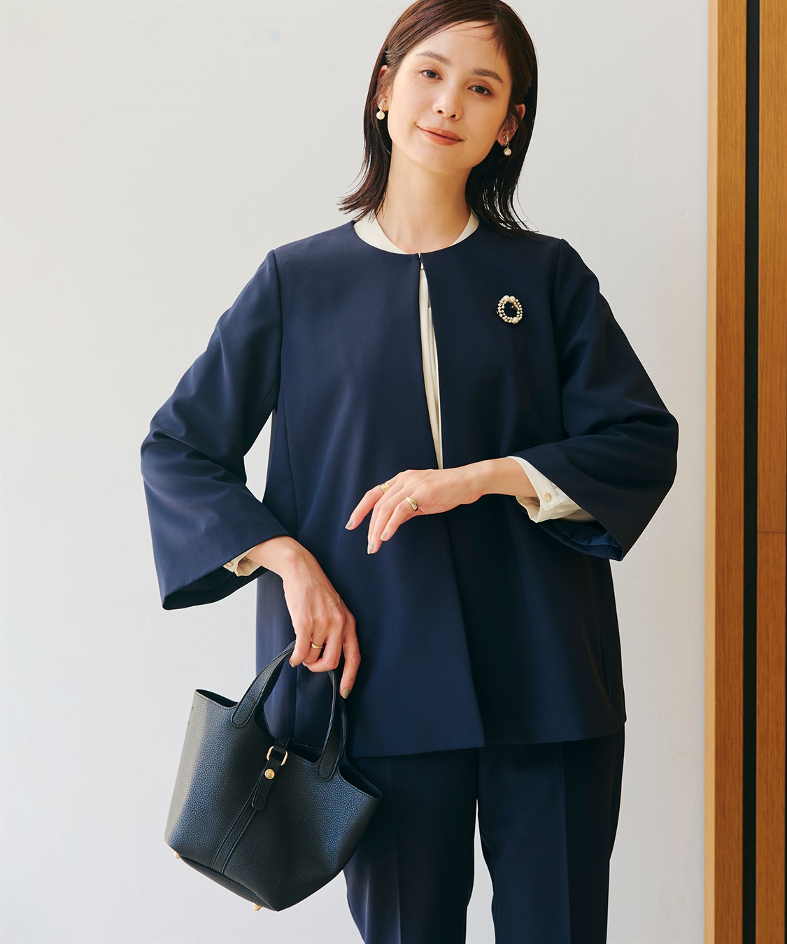 CROSS FUNCTION 《洗える・シワになりにくい》正解Aラインフレアジャケット_sub_17