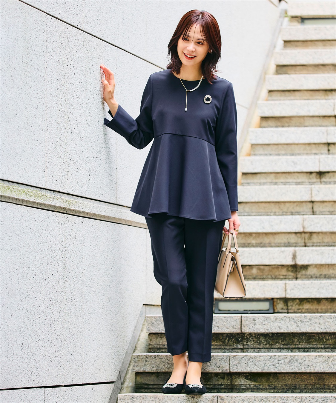 CROSS FUNCTION 《洗える・シワになりにくい》正解ペプラムブラウス_sub_12