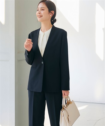 CROSS FUNCTION 《洗える・シワになりにくい》正解ノーカラージャケット_subthumb_3