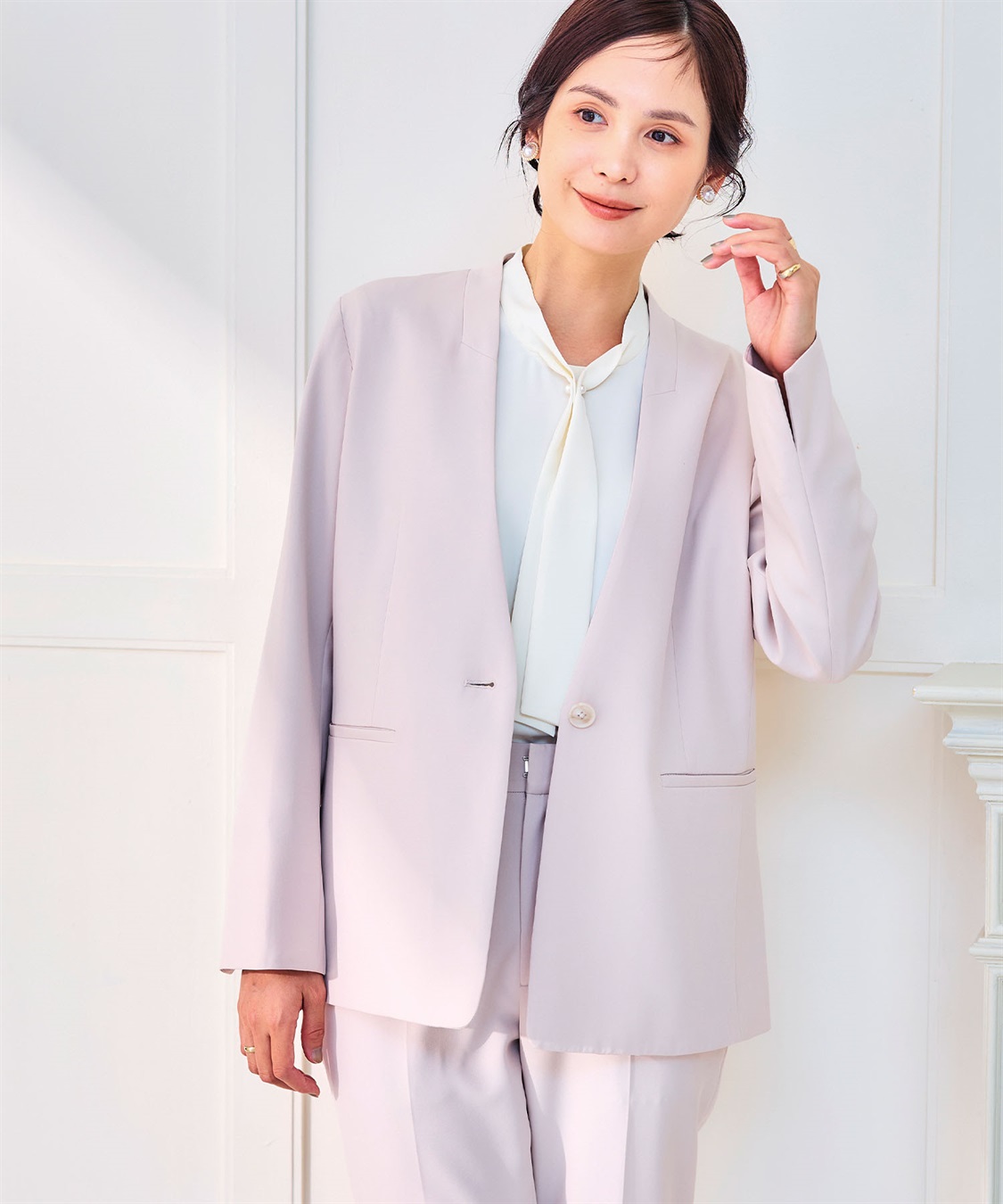 CROSS FUNCTION 《洗える・シワになりにくい》正解ノーカラージャケット_sub_25