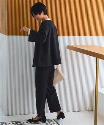 CROSS FUNCTION 《洗える・シワになりにくい》2点セット 正解 Aラインフレアジャケット&ワイドパンツ_subthumb_13