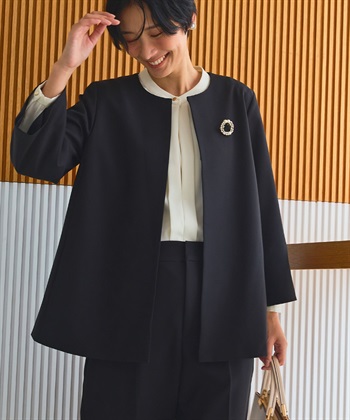 CROSS FUNCTION 《洗える・シワになりにくい》2点セット 正解 Aラインフレアジャケット&ワイドパンツ_subthumb_14