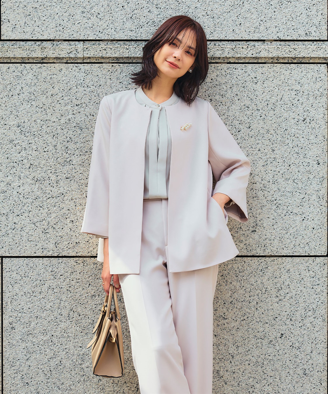 CROSS FUNCTION 《洗える・シワになりにくい》2点セット 正解 Aラインフレアジャケット&ワイドパンツ_sub_18